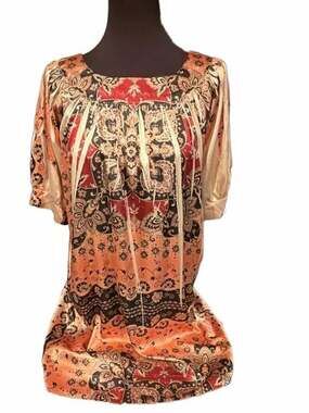 Mushka by Sienna Rose Inc Short Sleeve Scoop Neckline Dress Medium Paisley